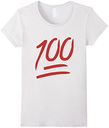 Womens Keep it 100 emoji T Shirt Medium White