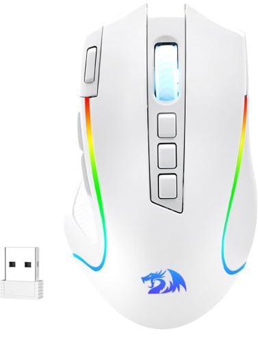 Redragon M612 PRO RGB Gaming Maus 3 Modi 8000 DPI Weiß