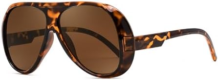 Retro Oversized Aviator Sunglasses Vintage 70s Style Big Square Shield Red Black Square Aviators 70s Black Gold Metal Frame Side  main image 3