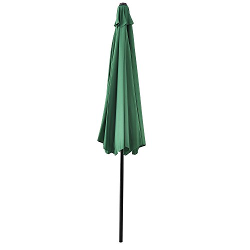 casa.pro Sonnenschirm ø300cm 160g/m² Schirm Marktschirm Kurbelschirm Garten Stahl Polyester Grün – Bild 4