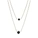 POSHFEEL Lava Stone Pendant Essential Oil Diffuser Multilayer Choker Necklace for Women, Gold