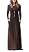 DEARCASE Women's A-line Swing Maxi Dresses Long Sleeve Long Casual Dresses Coffee XX-Large