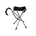 Mac Sports Folding Cane Chair for Women and Men | Walking Stick, Stool-Style, Folding Cane, Cane with Seat, Quad Base, Collapsible, Folding Stools for Adults and Seniors, Travel Friendly | Black