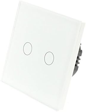 I LumoS White Glass 2 Gang 1 Way WIFI/4G Remote Touch LED Light Switch