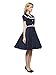 Maggie Tang 50 60s Rockabilly Vintage Gossip Girl Swing Gown Dress Navyblue S