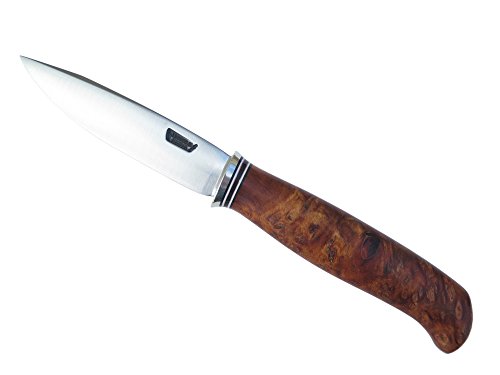 Behring Made Amboyna Burl Stainless Steel Kitchen Utility Fixed-Blade Paring Knife