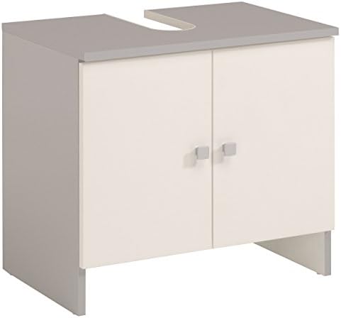 INFINIKIT Capri Two-Door Vanity Unit (White and Aluminium Grey)