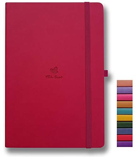 YRL-Best-Hardcover-Notebook-with-Pen-Loop-A5-Writing-Journal-57x83-College-RuledLined-192-Numbered-Pages-of-Premium-Thick-Paper-Fine-PU-Leather-Sewn-Bound-Elastic-Band-Inner-Pocket-Red