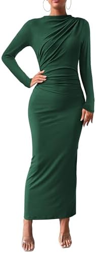 green long tight dress Dark Green Bodycon Long Prom Dress With Side Slit Laylatailor Shop