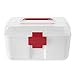 MyGift First Aid Clear Top Case w/Removable Tray & Handle, Family Emergency Kit Storage Organizer