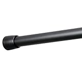 iDesign Cameo Metal Tension Rod, Adjustable Customizable Curtain Rod for Bathtub, Shower Stall, Closet, Doorway, 50-87 Inches, Matte Black