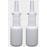 2-Pack 1 oz Nasal Spray Bottle Mist Sprayer - Empty Refillable White Plastic Spray Bottles - Reusable Sprayer for Snoot! Nasa