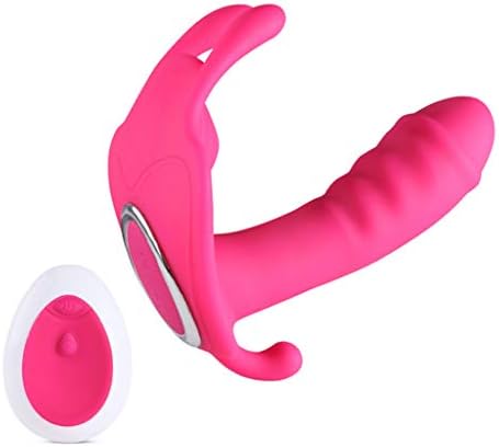 XXguang Wearable 10 Modes Buterfly Vibrantor for Women USB Charged Remote Control Stretch Vibrantor Hot Pink
