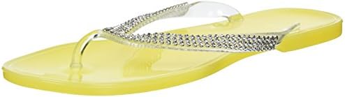 Nufoot Lemon Flip Flops with Rhinestones, Medium, 2 Count