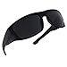 Men Limited Edition Super Dark Shades Wrap Around Motorcycle Biker Sunglasses (Matte Black, Black)