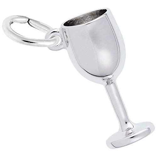 Rembrandt Charms Wine Glass Charm, Sterling Silver