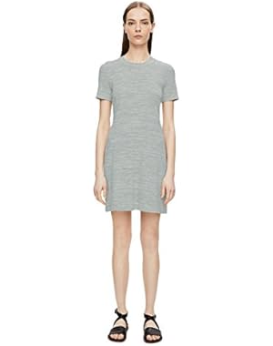 Cherry Ribbed Easy Crew T-Shirt Shift Slub Dress