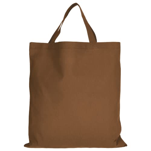TEXXILLA 5er | 15er | 50er Pack Baumwolltasche - 28 Farben | mit zwei kurzen Henkeln | 38x42cm | Jutebeutel | Einkaufstasche | unbedruckt, Farbe:braun