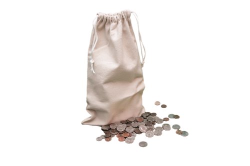 UBICON 8 x 14 Inches Medium Size Flat Bottom Heavy Duty Coin Bags with Draw Strings - Pack of 5 (MEFBDS5)