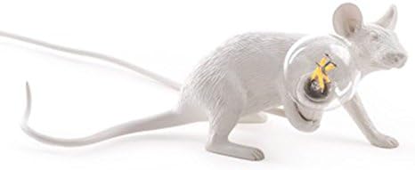 Injuicy Modern Seletti Resin Mouse Lamp Table Lights Creative Desk Lamps Bedside Gift Decoration (Lying down)