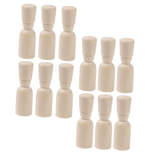 PLAFOPE 12pcs DIY Puppet Kit Wooden Dolls for Boys and Girls Nesting Dolls for Educational Play