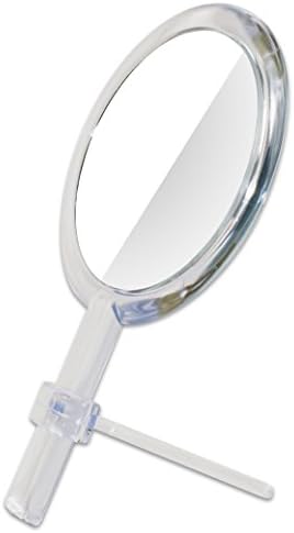 Modern Mirror Handheld Travel Vanity Makeup Mirror with Adjustable Stand & 5 or 1 X Magnification Capability, Clear