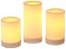 Inglow Flameless Round Outdoor Candles with Timer, White, Set of 3