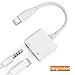 AUX Audio for iphone7 Adapter for iPhone 8 Headphone Jack to 3.5mm Dongle Music and Charge Headset Earphone Convertor Connector Cable Flash Replacement for iPhone7/8 Support with ios11 or Later