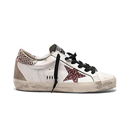 golden goose white glitter star snakeskin superstar sneakers