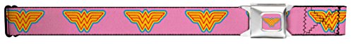 Wonder Woman Logo Pink/blue/yellow/pink Seatbelt Belt