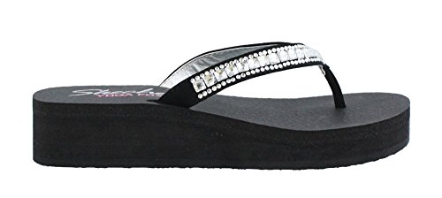 Skechers Cali Women's Vinyasa-Treasure Trove Flip Flop, Black Gem, 10 M US