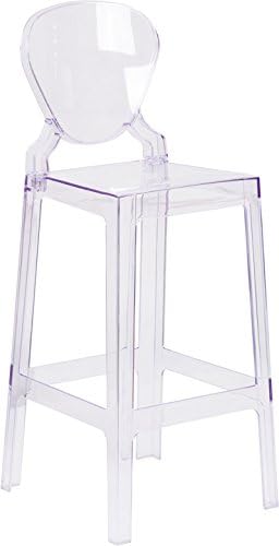 SuperDiscountMall Premium Quality Tear Back Ghost Barstool OW-TEARBACK-29-GG