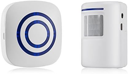 Raoes Wireless Detector Entry Doorbell PIR Alert : Infrared Motion Sensor Door Bell Alarm Chime with 1 Receiver and 1 Sensor -38 Chime Tunes - LED Indicators