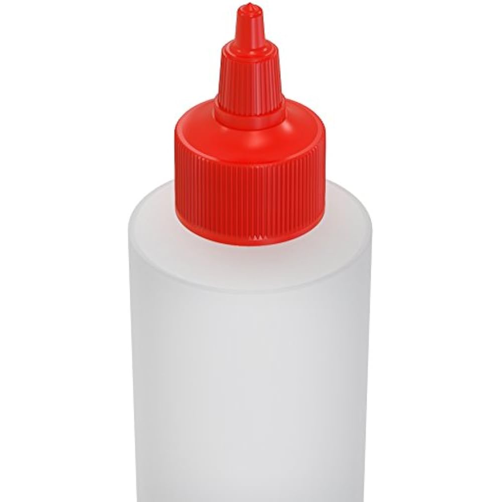 6pack Plastic Squeeze Bottles Condiment 8Ounce With Red TwistCap Set
