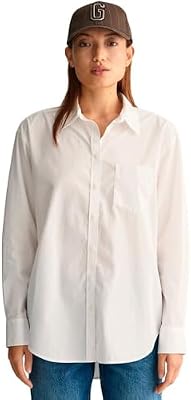 REL POPLIN SHIRT, Camicia elegante Donna, Bianco ( WHITE ), 38