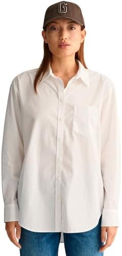 REL POPLIN SHIRT, Camicia elegante Donna, Bianco ( WHITE ), 38
