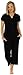 PajamaMania Women's Lightweight Soft Short Sleeve Cropped Button Pajamas Sleepwear Set