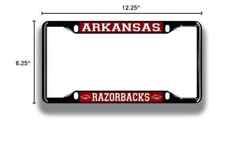 Elite Fan Shop Arkansas Razorbacks License Plate Frame Black