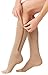 Aniwon Compression Socks Toe Open Leg Support Stocking Knee High Socks with Zipper (Beige, Medium)