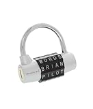 Wordlock PL-003-SL 5-Dial Combination Padlock, Silver