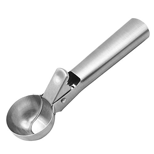 Tyzine Solid Stainless Steel Ice Cream Scoop, Fruits Scoop, with Trigger, Stainless Steel,Easy to Use,Convenient, Fast and Durable.
