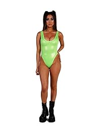 iHeartRaves Spectrum - Body holográfico de corte alto para mujer