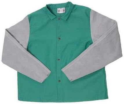 Welders Jcket, 30In, Leather/Proban, Grn, XL