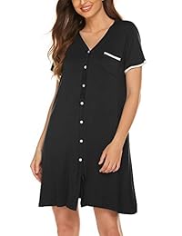 Ekouaer Camisón de manga corta para dama, lindo pijama con parte superior a la altura del tobillo