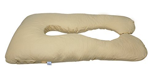 Zeny® Total Body Pregnancy Maternity Pillow Belly Contoured Body U Shape Full Support Extra Comfort Cuddler (Almond)