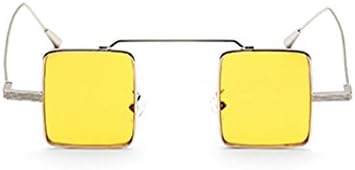 YONGLIANG Outdoor Supplies Small Box Reflective Sunglasses Female Square Retro Sunglasses Male Influx Personality Decoration Sunglasses Travel Tourism Golf Beach Mandatory (Color : Yellow)
