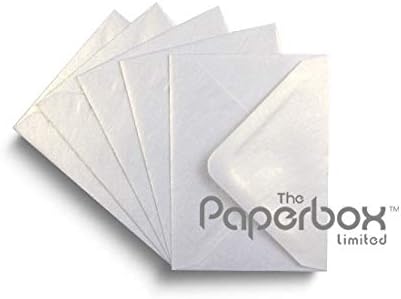 C7 Mini Envelopes, White Gold Dust Pearl (50 Pack)