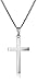 Amazon Essentials Sterling Silver Polished Cross Pendant Necklace, (previously Amazon Collection)
