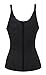 Charmian Women's Plus Size Steel Boned Latex 3 Rows of Hooks Sport Workout Waist Trainer Body Shaper Corset Vest Halter-Latex-Black XXXX-Large