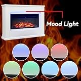 INMOZATA 50In Electric Fire with Surround White Freestanding Fireplace Remote view 7